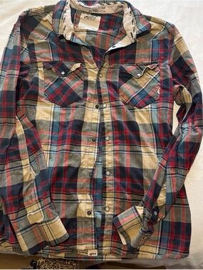 Vans Men's Plaid  Shirt - Red, Blue & Tan